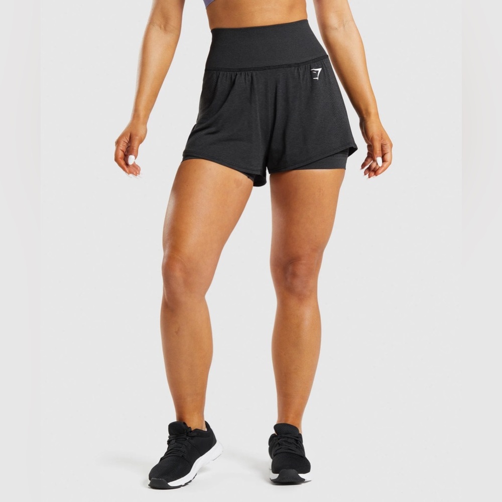 Gymshark Vital seamless 2-in-1 shorts - Black Marl